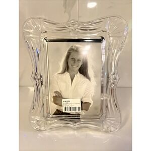Mikasa Crystal Clear Glass Picture Frame Simone 8x10 Vintage 90s Japan
